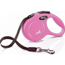 Flexi Pembe Otomatik Şeritli Gezdirme Tasması 3 m Xsmall Ergonomik Tasarım ve Konforlu Kullanım