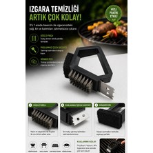 Somineco 3'ü 1 Arada Barbekü Fırçası ve Kazıyıcı - Paslanmaz Çelik Teller ve Naylon Sünger 1057