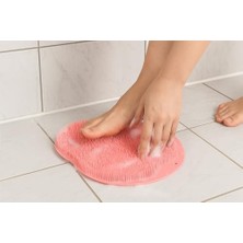 Grains Global Silikon Banyo Masaj Matı Lif – Ayak ve Sırt Masaj Pedi, Kaymaz Vantuzlu, Derin Temizlik ve Rahatlatıcı Masaj – 28X20 cm