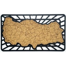 Makta Siyah Kahverengi Türkiye Haritalı Dekoratif Mantar Pano 17 x 30 cm Parça Sayısı: 1