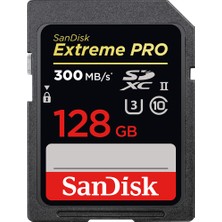 SanDisk Extreme Pro 128GB UHS-II SDHC Hafıza Kartı SDSDXPK-128G-GN4IN 300MB/s Hız Sınıfı 10 Yüksek Performans
