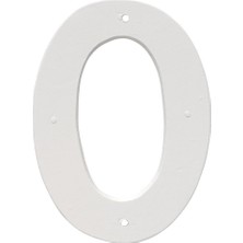 Grains Global Metal Products 20,32 cm Alüminyum Ev Numarası 0 Dış Mekan Plakası, Orta, Beyaz