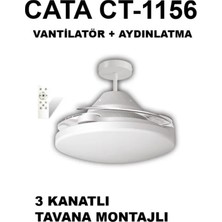 Cata CT-1156 Dolunay Fan LED Işıklı Hayalet Pervaneli Tavan Vantilatörü