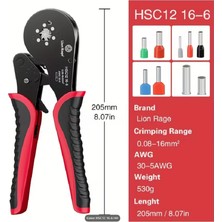 Desfree HSC12 16-6 0.08-16 MM² SOĞUK SIKMA YÜKSÜK SIKMA PENSESİ