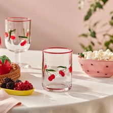 Karaca Kiraz Desenli Meşrubat Bardağı 420 ml Kırmızı