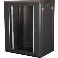 Lande - 15U 19" Duvar Tipi Rack Kabinet – Genişlik: 600 mm | Derinlik: 450 mm – Siyah
