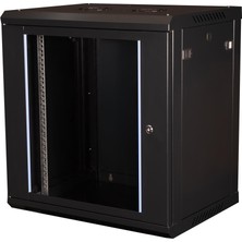 Lande - 12U 19" Duvar Tipi Rack Kabinet – Genişlik: 600 mm | Derinlik: 450 mm – Siyah