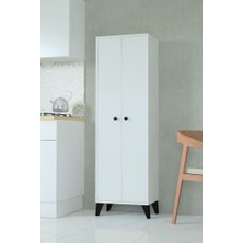 Mobilique Ilgaz 7 Raflı Beyaz Suntalam Çok Amaçlı Dolap 160x50x33 cm – Dayanıklı, Şık ve Geniş Depolama Alanı