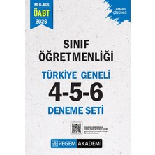 Pegem 2026 Öabt Meb-Ags Sınıf Öğretmenliği Türkiye Geneli 3 Deneme (4-5-6) Pegem Akademi Yayınları