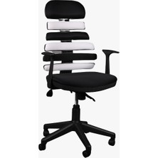 Lenatech Lenaofis Zoom Çalışma ve Oyuncu Koltuğu Siyah - Beyaz Renkli Ergonomik Tasarım