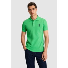 U.S. Polo Assn. Erkek Slim Fit Polo Yaka Açık Yeşil Basic Tişört 50326920-VR092