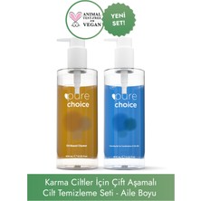 Pure Choice Karma Ciltler Için Çift Aşamalı Cilt Temizleme Seti (Aile Boyu)