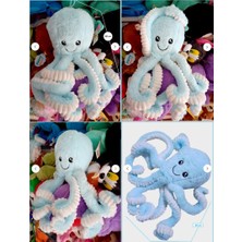 Oyuncak Sahili Ahtapot Peluş Oyuncak Büyük Hediyelik Sevimli Mavi Ahtapot Peluş Hayvanlar 40 cm