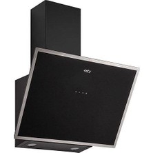 Esty 3473B6 60CM Siyah Cam Eğik Davlumbaz Duvar Tipi Yüksek Emiş Gücü ile Etkili