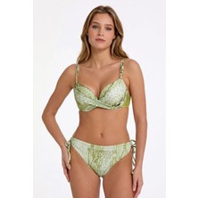 Argento Kadın Double Push-Up Yeşil Desenli Bikini Takımı C5T2N032841