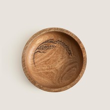 Chakra Sae Ahşap Sunum Kasesi 13X13X3.5 cm Natural