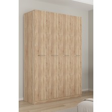 Aeka AE-3190 Burç Sonomo/sonomo 4 Kapaklı Çok Bölmeli Askılı Raflı ve Çekmeceli 210X140X53CM Gardırop