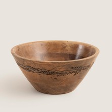 Chakra Spiga Ahşap Sunum Kasesi 25X25X11 cm Natural