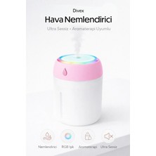 Divex Renkli Rgb Işıklı Hava Nemlendirici - Ultra Sessiz Aromaterapi Difüzörü - Bebek Odası Uyumlu