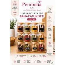 UltraMint 12'li Bambu Kapaklı Kavanoz ve Mini Baharat Kaşığı Seti