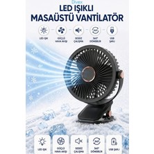 Divex Masaüstü Şarjlı 360° Dönebilen Klipsli Fan Vantilatör - Lacivert