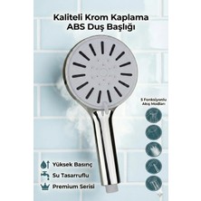 Plodna House Büyük Boy 5 Fonksiyonlu Kaliteli Duş Başlığı
