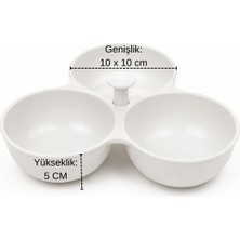 Beylini Üç Gözlü Çerezlik 15 cm Şık Sunum 360 Döndürülebilir Sunumluk Portatif Çerez Çok Amaçlı Kahvaltılık Seti