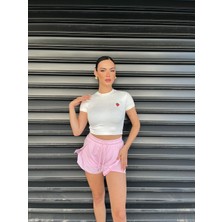 Yerteks Çilek Desen Crop