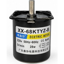Devremarkt 68KTYZ 5rpm 220V Ac Senkron Redüktörlü Motor Düşük Devir Yüksek Tork Motor Otomasyon Motoru