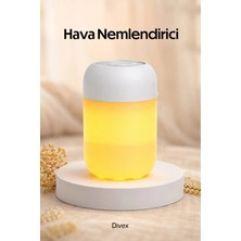 Divex Ultrasonik Hava Nemlendirici - Sessiz Buhar Makinesi, Aroma Difüzörü ve Sıcak LED Gece Lambası