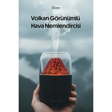 Divex Volkanik Alev Efektli Hava Nemlendirici ve Aroma Difüzörü - Lüks Volkanik Patlama Tasarımlı 300 ml
