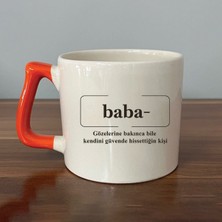 Mor Mürekkep Baba Gözlerine Bakıncagüven Veren Turuncu Kulplu Prime Babalar Günü Hediyesi Bardak Kupa Fincan Mug
