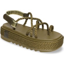 Bohonomad Ibiza Chunky Platform Kadın Sandalet - Haki