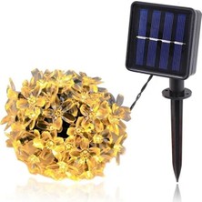 Forestia 6 Metre Beyaz Çiçek Şöleni 30 Led’li Solar Bahçe Süsleme LED - 2 Farklı Mod Güneş Enerjili LED Işık