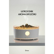 Divex Işıklı Alev Efektli Ultrasonik Aroma Difüzörü - Volkan Efektli Hava Nemlendirici
