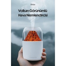 Divex Volkanik Alev Efektli Hava Nemlendirici ve Aroma Difüzörü - Lüks Volkanik Patlama Tasarımlı 300 ml