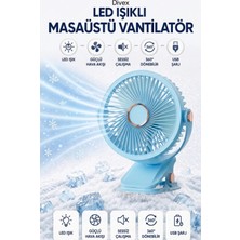 Divex Masaüstü Şarjlı 360° Dönebilen Klipsli Fan Vantilatör - Beyaz