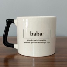 Mor Mürekkep Baba Gözlerine Bakınca Güven Veren Siyah Kulplu Prime Babalar Günü Hediyesi Bardak Kupa Fincan Mug
