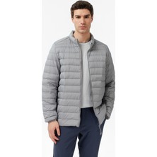 Nautica Erkek Gri Regular Fit Dik Yaka Su Itici Kaz Tüyü Mont