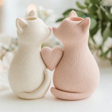 Dekoratif Hediyelik Kedi Saksıları-Vazoları 15CM