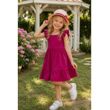 Lovinya Kids Şapkalı  Fırfırlı  Yazlık Kız  Çocuk  Elbise