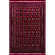 Eko Halı Sateen Afghan Sfg 02 Red Yıkanabilir Afgan Desenli Hav Toz Vermeyen Kaymaz Tabanlı Sık Dokuma Halı