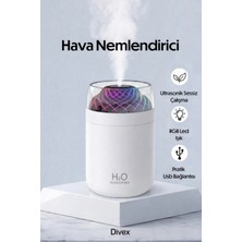 Divex Rgb LED Hava Nemlendirici – Ultrasonik Sessiz Buhar Makinesi, USB Aroma Difüzörü