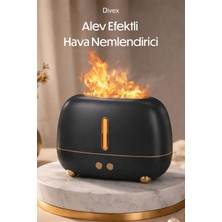 Divex Ultrasonik Hava Nemlendirici 250 ml | Sessiz LED Alev Efektli Aromaterapi Difüzör