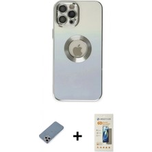 İlk El Grup Pilelistore™ iPhone 12 Pro Kılıf Kutup Yansıma Özel Seri - Siyah 6d Mat Seramik Hayalet Nano Ekran Koruyucu + Metal Kamera Lens Koruma Cam - Gs