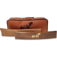 Helena Wood Art Oval Okey Takımı Ejderha Motifli Doğal Ahşap ve Melamin ile
