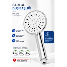 Plodna House 5 Fonksiyonlu Büyük Boy Su Tasaruflu Duş Başlığı Şık Krom Kaplama ile Ergonomik Kullanım