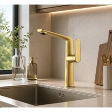 Fleko Gloria Gold Tall Lavabo Bataryası