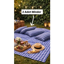 Meral Kurşun Collection 2 Adet Piknik Minderi Mavi Renk