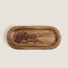 Chakra Foglia Ahşap Kayık Tabak 30X13X2.5 cm Natural